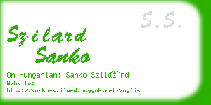 szilard sanko business card